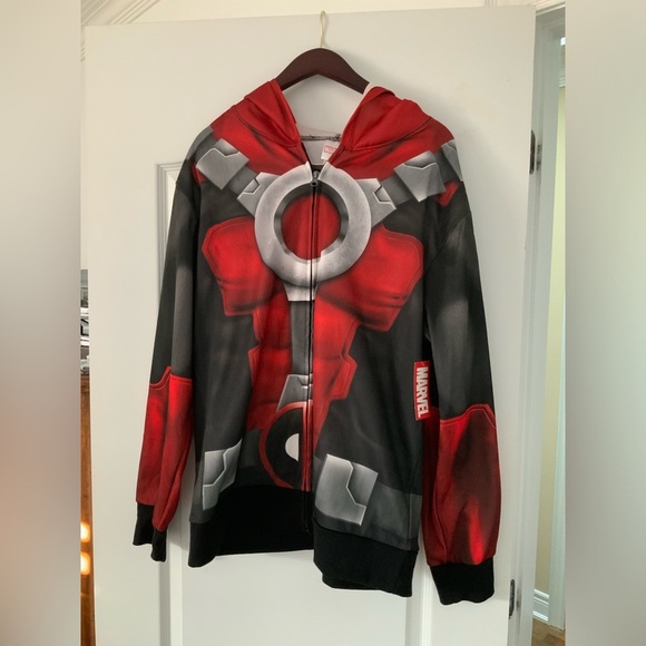 MARVEL Deadpool Madengine Men’s Full Zip Hoodie Jumper Sweater SZ L/G BRAND NEW - Picture 3 of 13